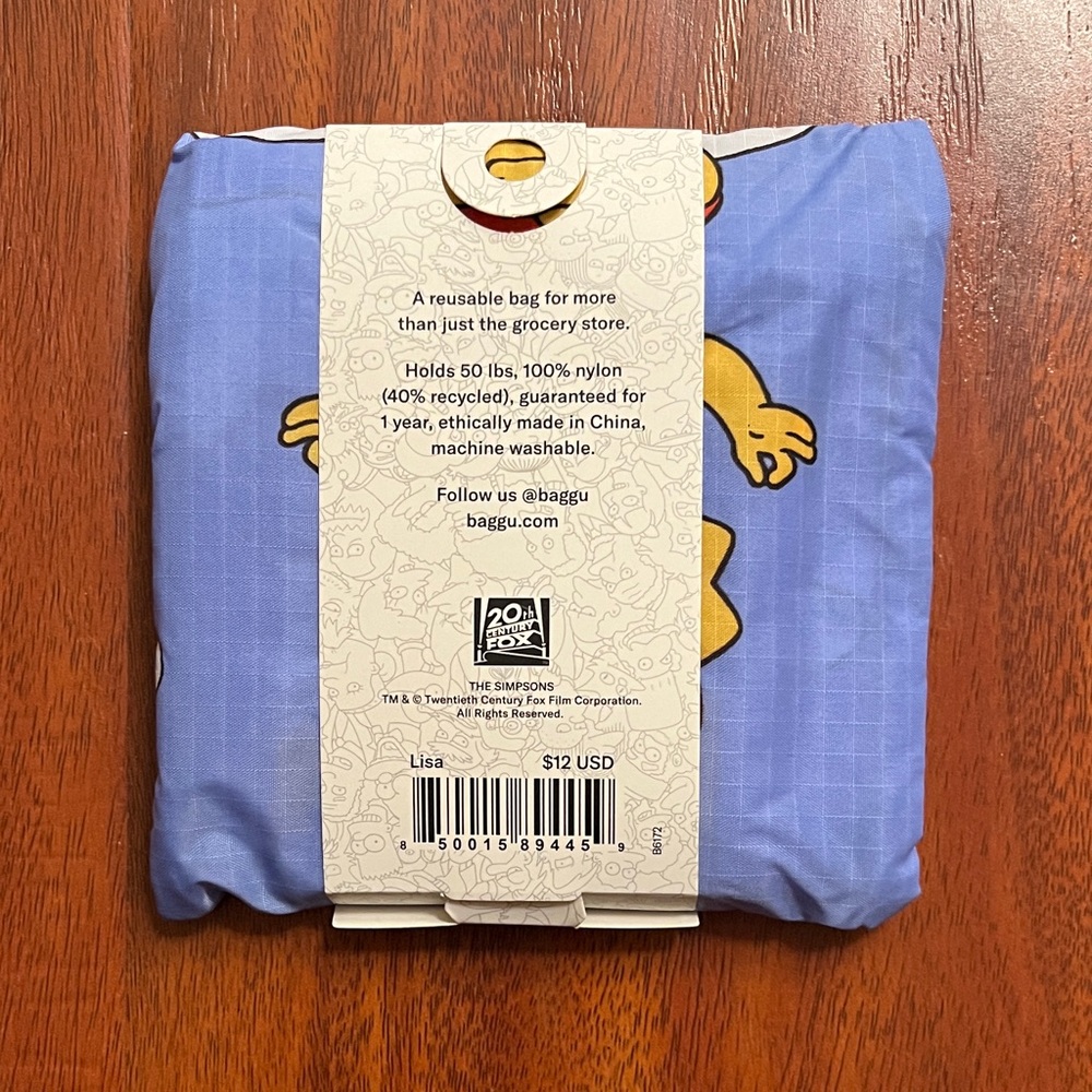 BAGGU The Simpsons Lisa Blue Reusable Bag - Picture 2 of 4